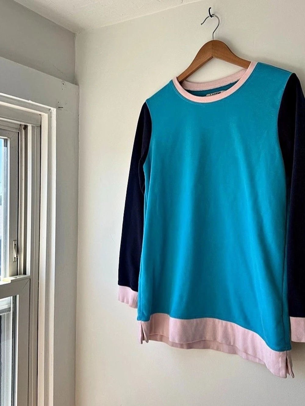 Lands' End Women’s Retro-Style Color Block Sweatshirt Size Small
